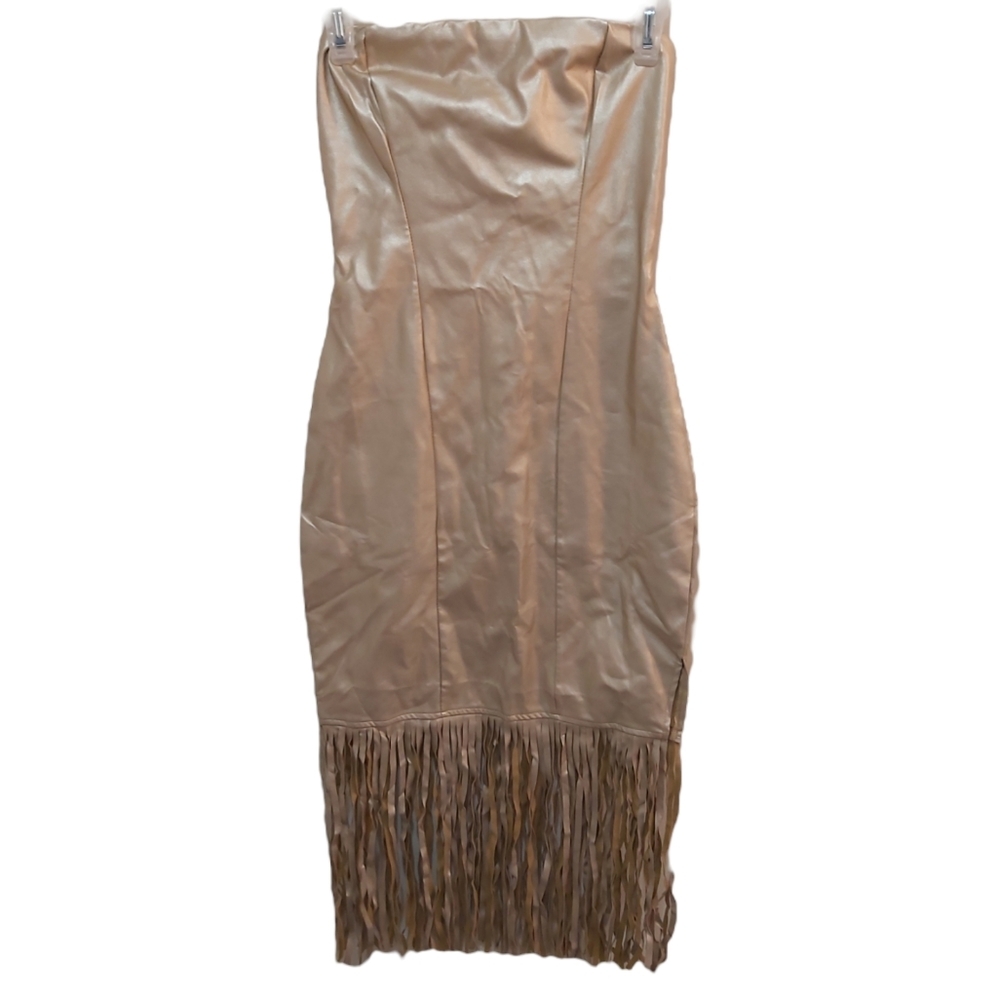🆕️Symphony Gold Strapless Dress with Fringes Small (S) - New, Giftable BNWT